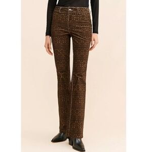 NWT DRIFTWOOD X Free People Slim Flare Mid-Rise Paisley Velvet Pants